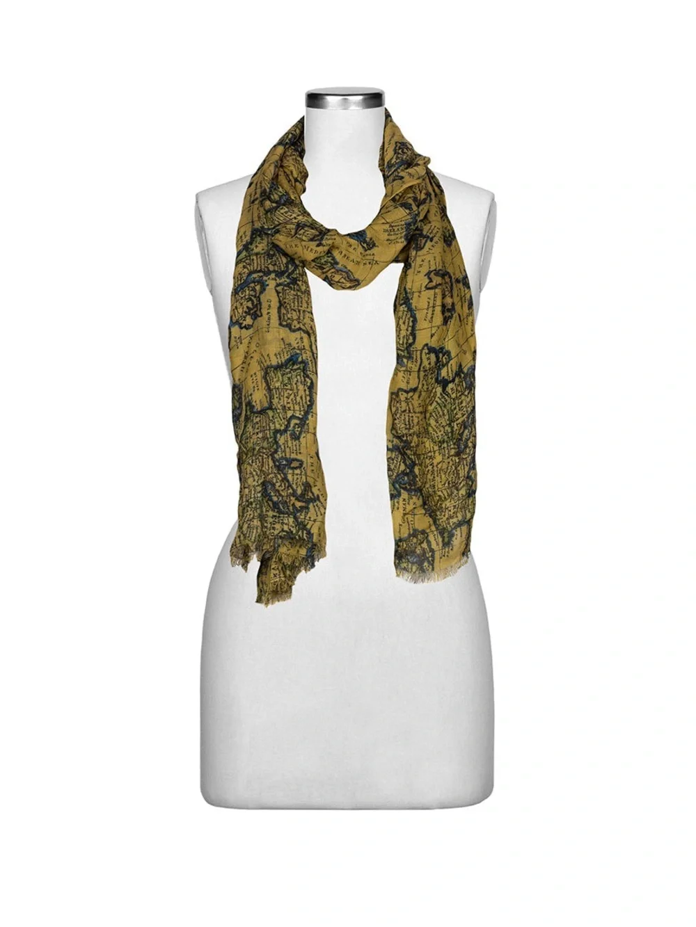 Patricia Nash Viscose European Map-Print Lightweight Scarf